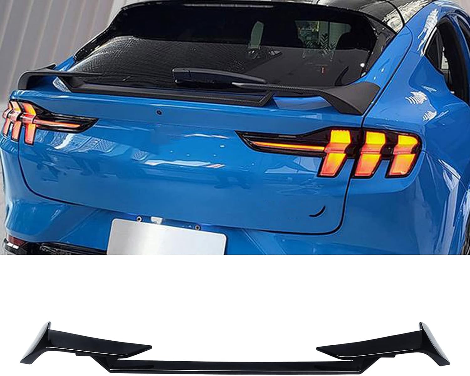 NINTE Rear Spoiler for Ford 2021 2022 2023 2024 2025 Mustang Mach-E Rear Trunk Spoiler Wing ABS Gloss Black Painted Performance Style Exterior Accessories