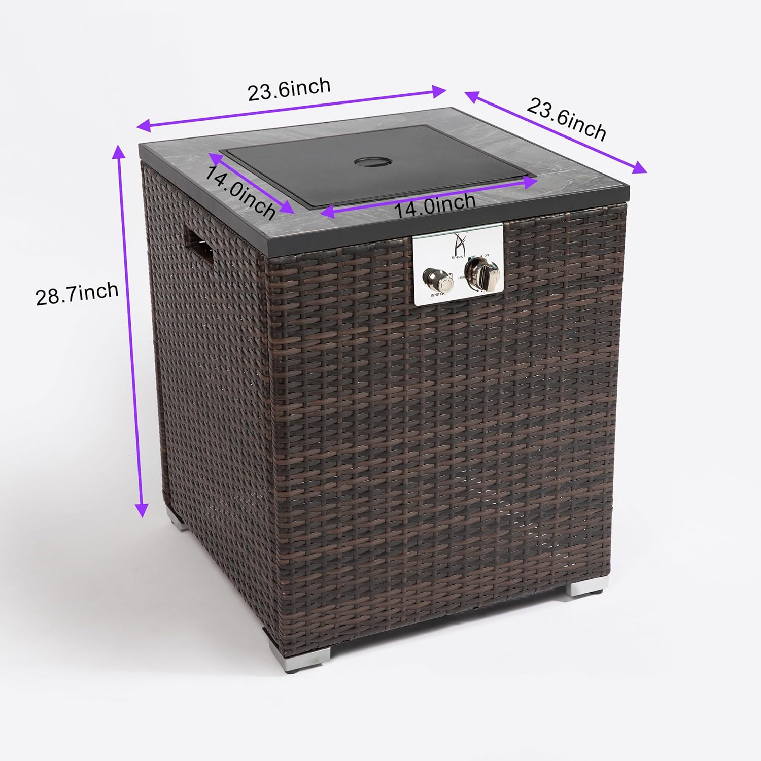 28 inch Multifunctional Heating Pit Table Propane fire Column Used for Decorating Garden Heating Tables