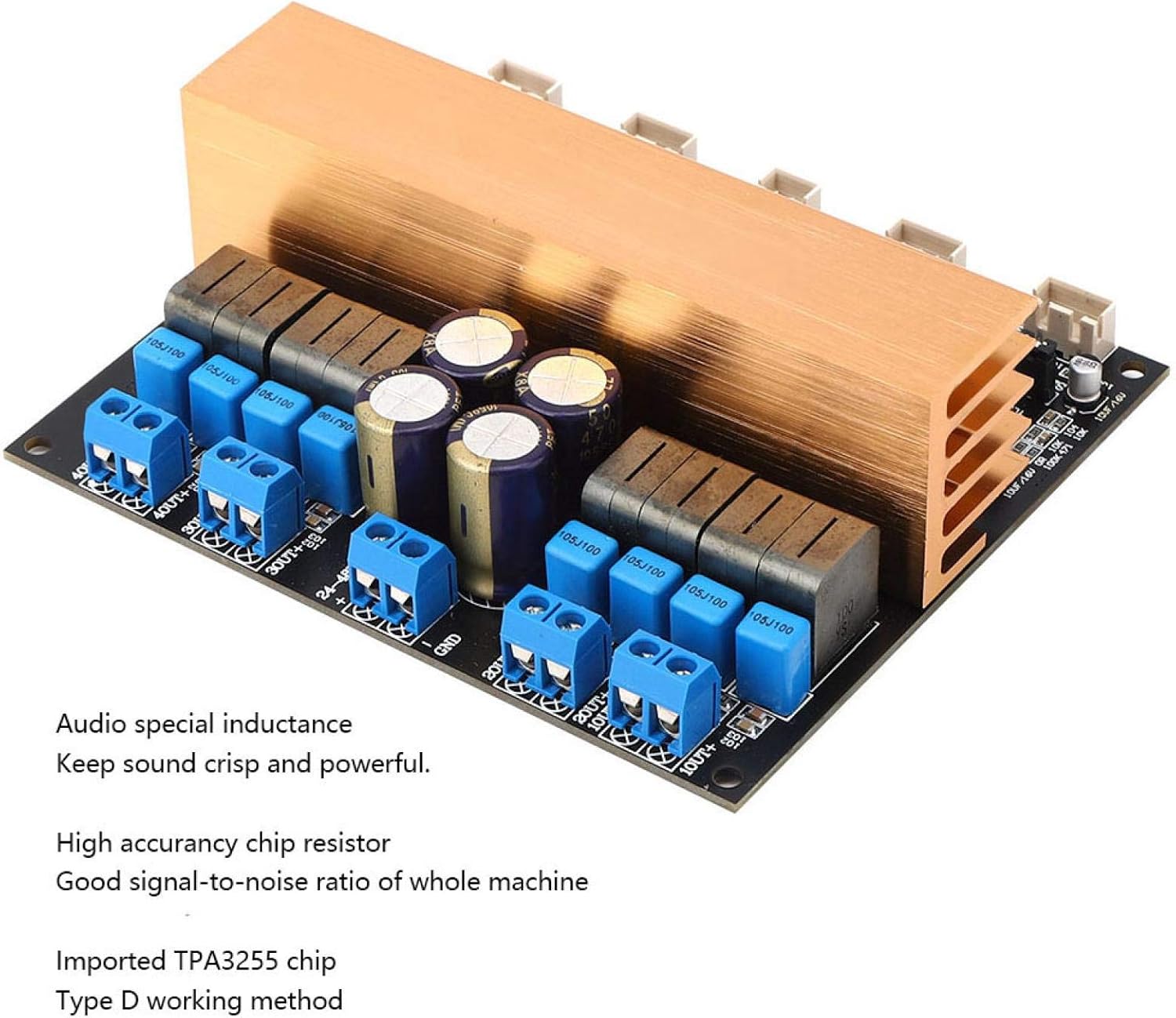 4-Sound Channel Digital Amplifier Board Practical High-Power Tpa3255 Amplifier Module Class D Amp Module Audio Parts with Simple Installation for Sound System Speaker DIY