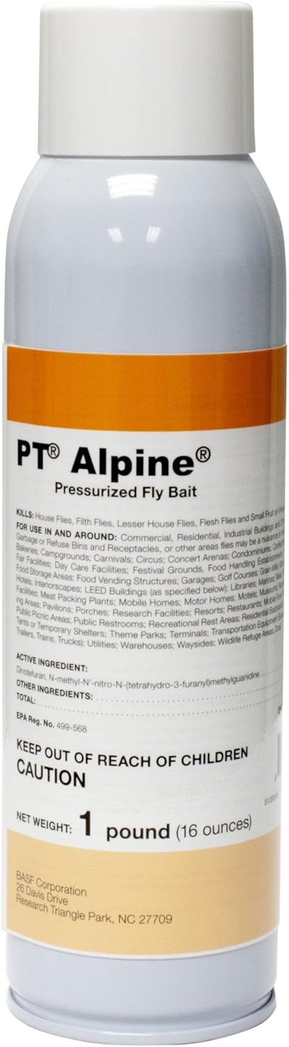 BASF PT Alpine Fly Bait, Fast Acting and Long Lasting Up to 30 Days, Ready to Use Pest Control Spray for House Flies, Fruit Flies, 16 Ounce, Case of 6