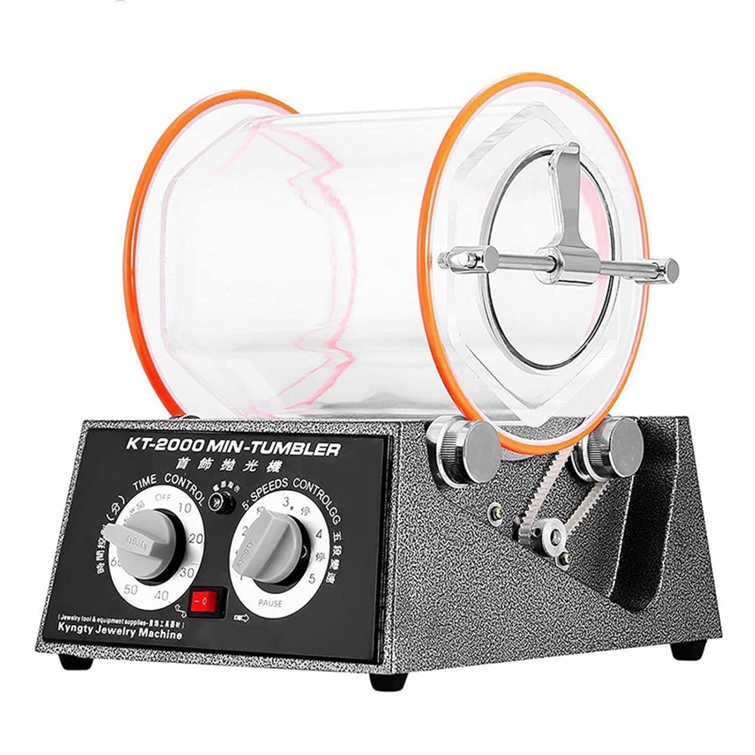 Jewelry Polisher, Drum Polishing Machine, Metal Silver Jewellery Cleaning Machine, Small Rotary Drum Machine, Desktop Gold Tool KT2000