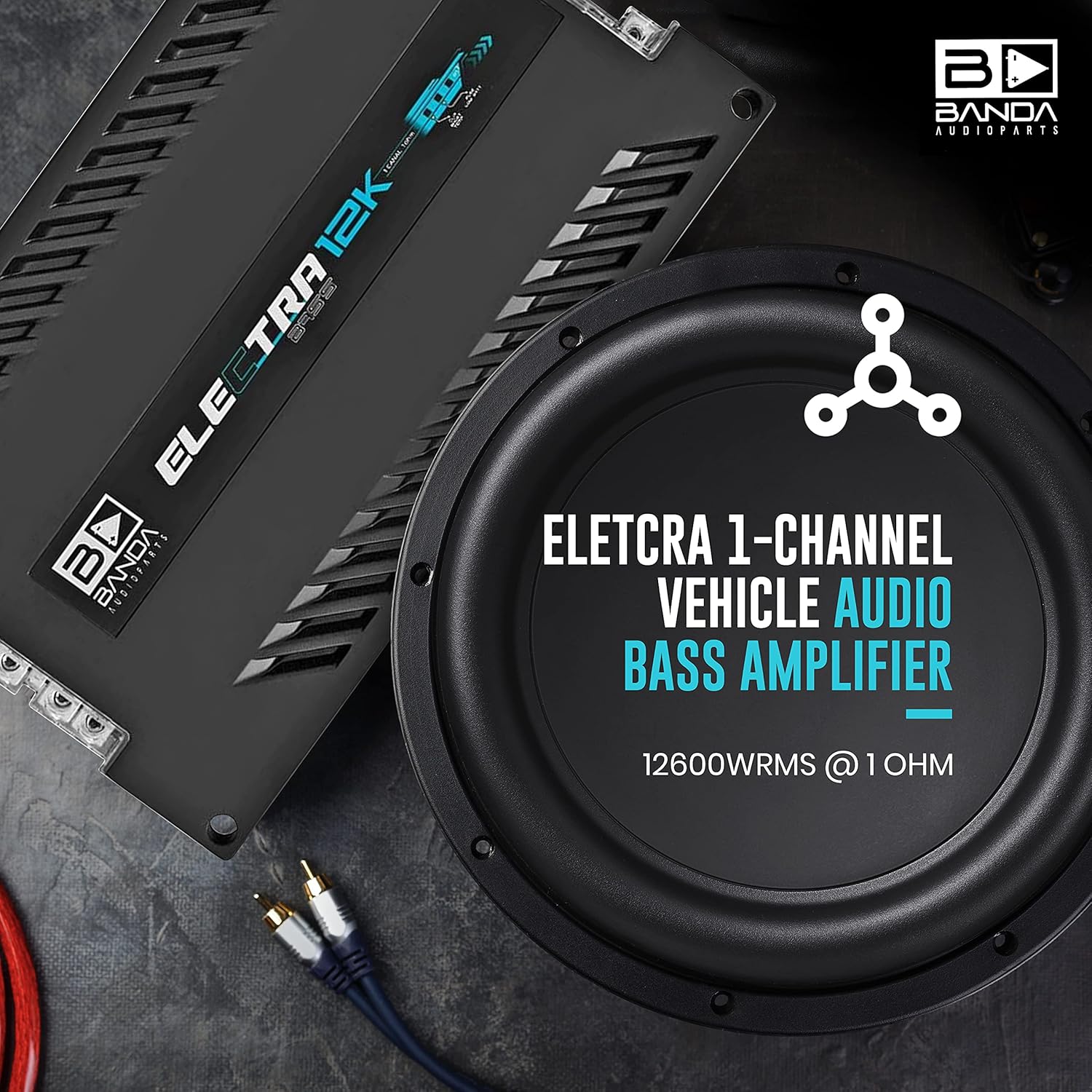 Banda Electra Competition Class High Power Car Audio Bass Amplifier 12000 Watts 1 Ohm Stable (12K1OHM)