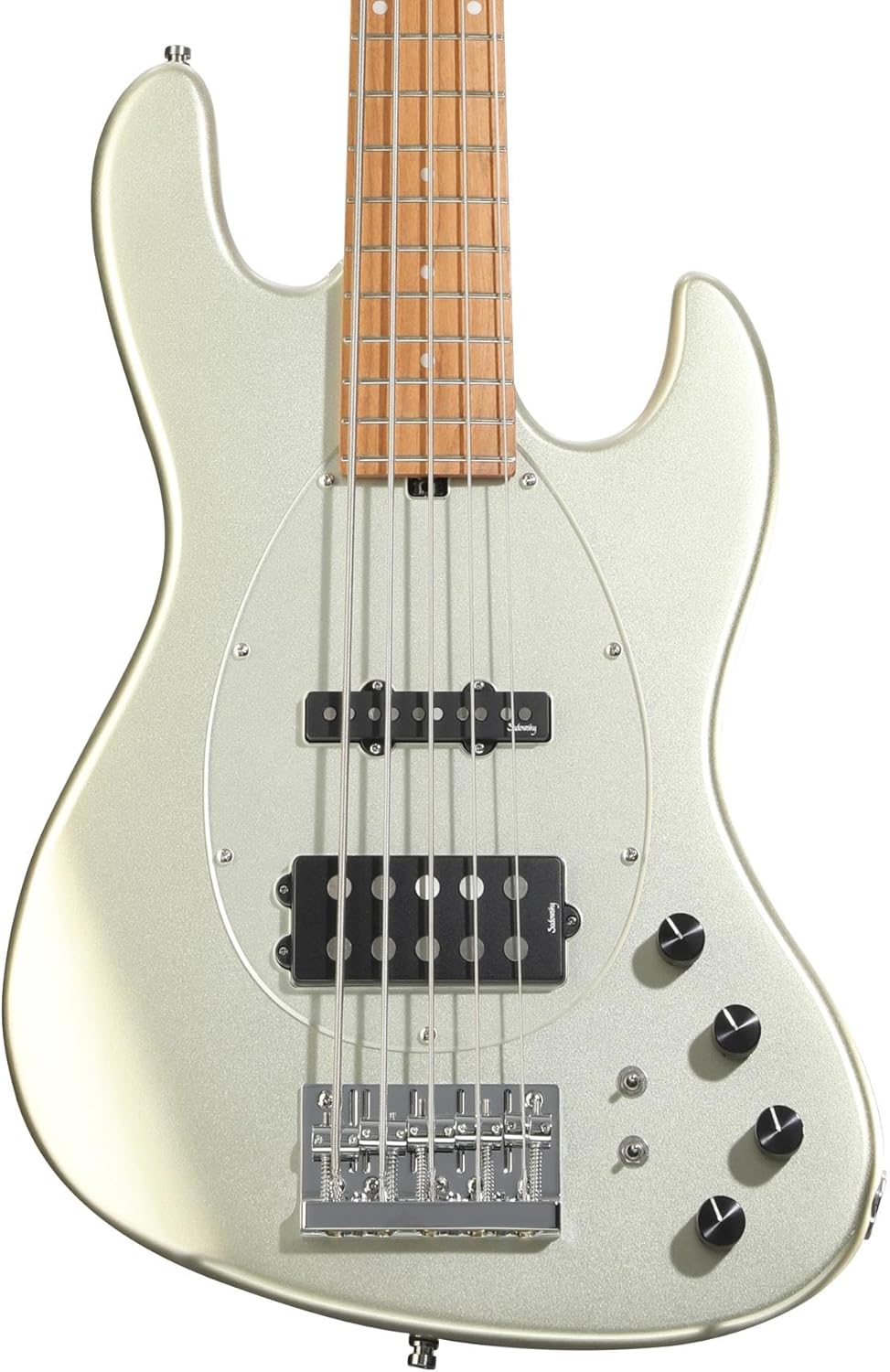 Sadowsky MetroExpress Vintage M/J 5-string Bass Guitar - Solid Champagne Metallic, Roasted Maple Fingerboard