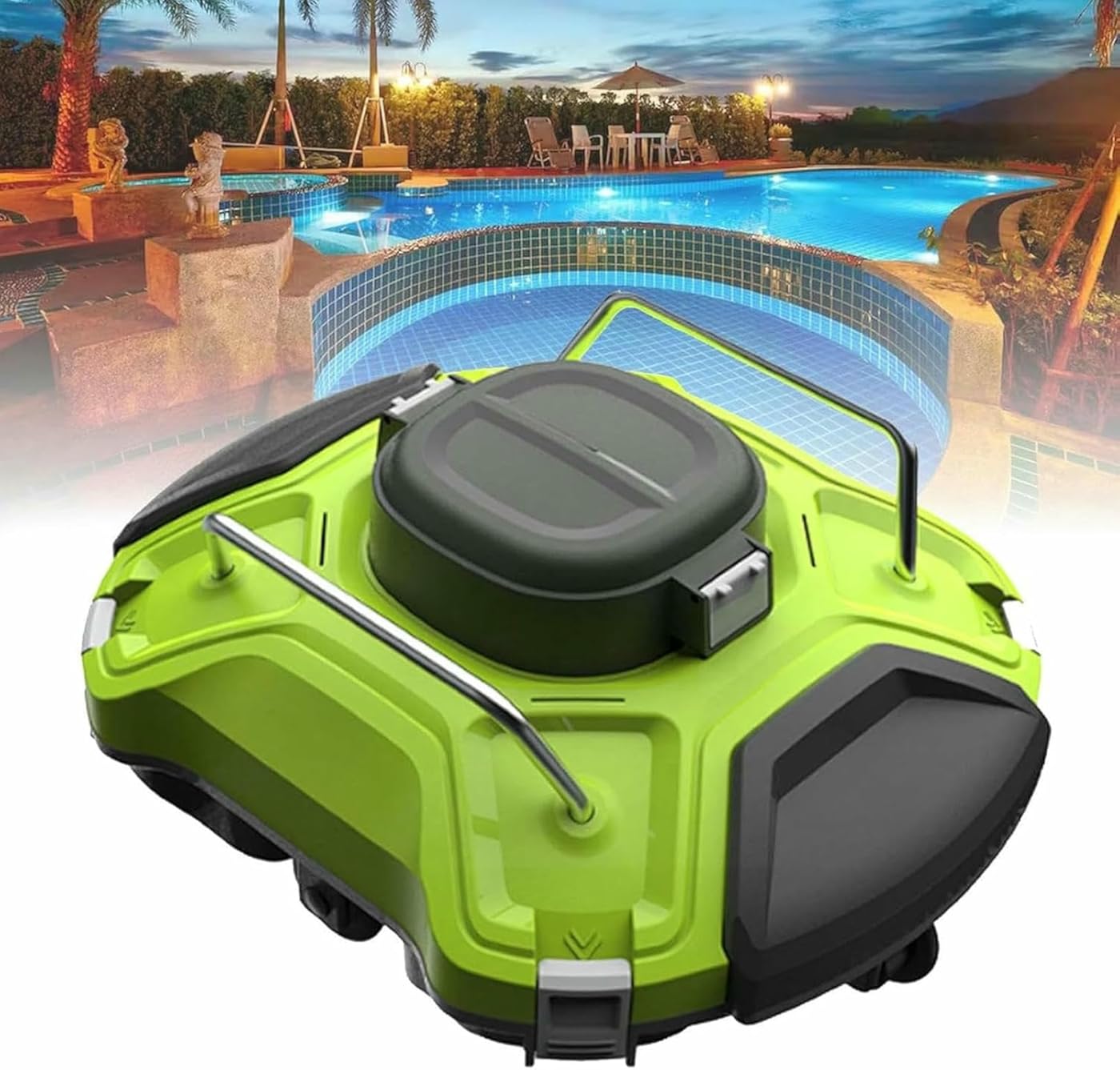 Robotic Pool Cleaner - Cordless Vacuum with Large Filter Bin for Efficient Cleaning of In-Ground and Above Ground Pools