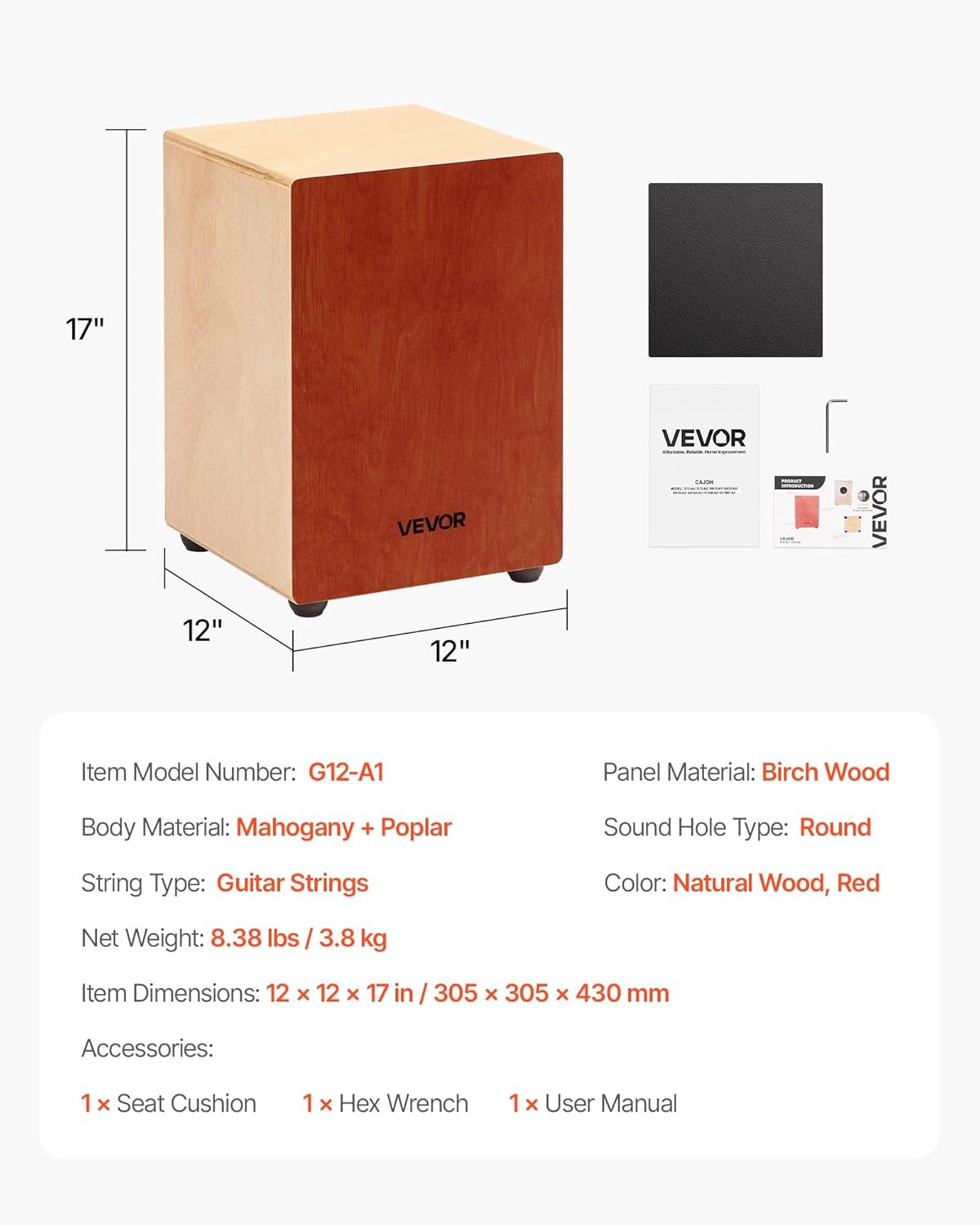 VEVOR Cajon Box Drum