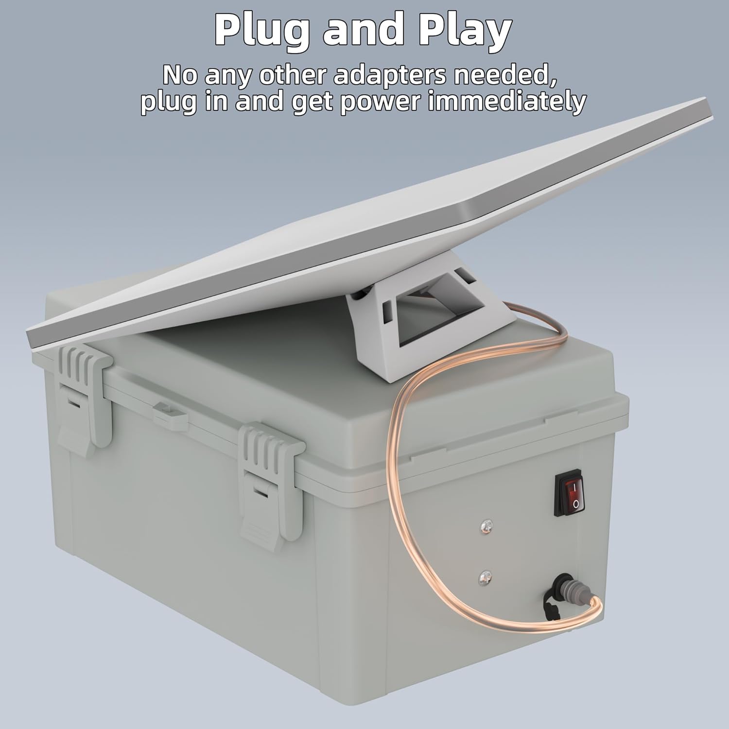 Starlink Mini Dual De.Walt Battery Pack Adapter Case with DC Female Plug and Switch Control, IP66 Waterproof Storage Box Ourdoor use for Star Link Mini Accessories