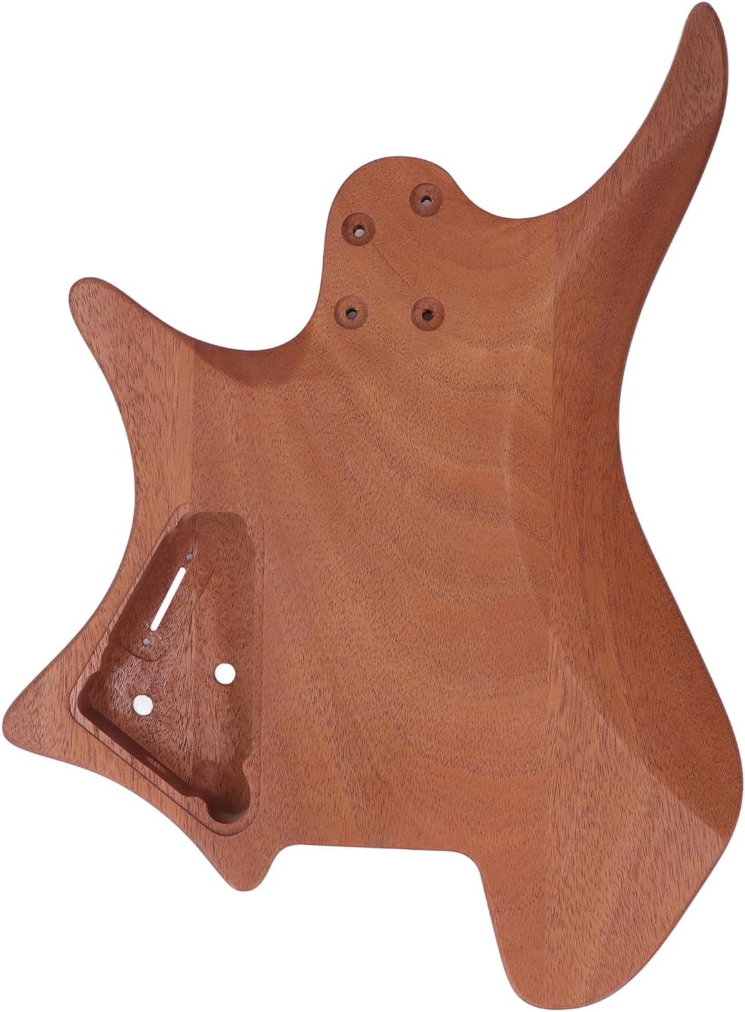 WALFRONT Mahogany Guitar Body DIY Electric Guitar Parts Unfinished Polished Mahogany Shape for Customization with Custom Neck and Hardware