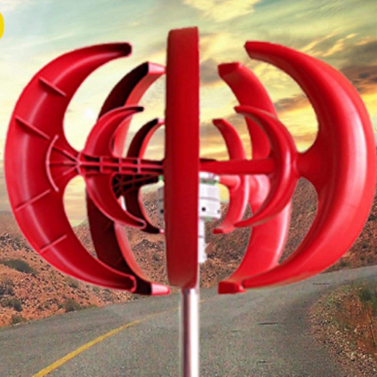 Wind Turbine Generator, 2000W 12V 24V 48V Vertical Axies Wind Turbine Generator Set,Small with MPPT Charge Controller for Garden Power Generation,2 M/s Low Wind Speed Starting (Color : 220v)