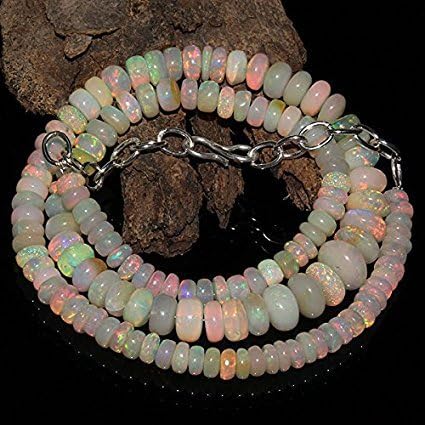 Natural Ethiopian Welo Fire Opal Rondelle Beads SIZE: 5 MM TO 10 MM NECKLACE LENGTH: 17