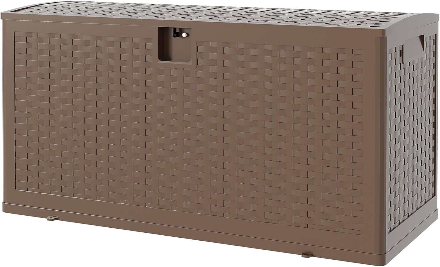 73 Gal Brown Resin Deck Box, Outdoor Storage Box Waterproof Lockable, Patio Deck Box For Package Delivery,Outdoor storage boxes, container furniture cushions, garden tools, swimming pool accessories