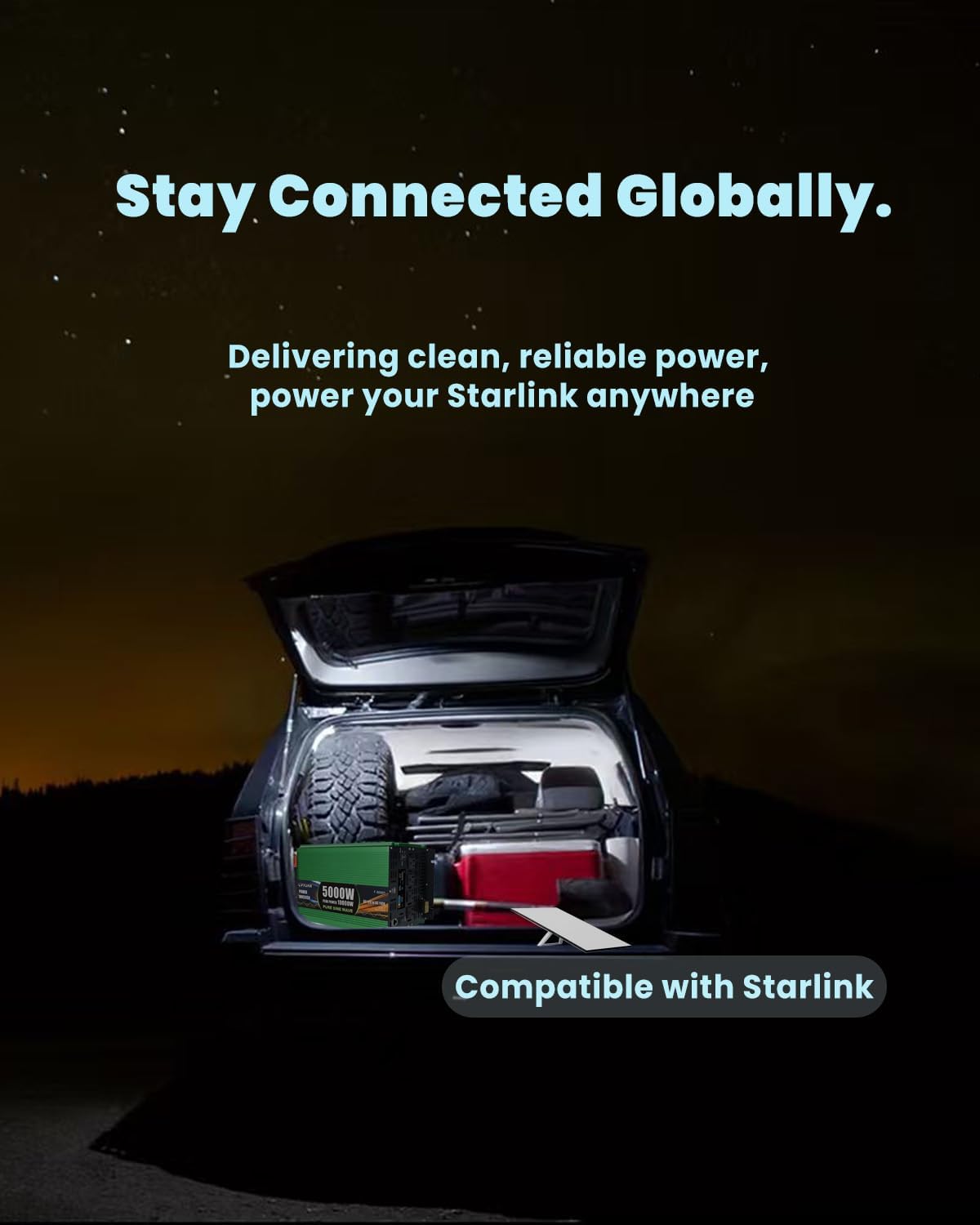 5000 Watt Pure Sine Wave Power Inverters, DC 12V to 110V Inverter with 0 AWG Battery Cables, Remote & LED Panel Control, 4 AC Outlets, 5V 3.1A USB, 20W Type-C, 10000 W Surge for RV, Truck, Off Grid