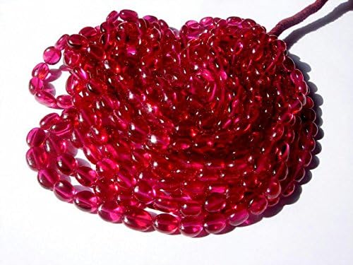 13 inch natural beads strand of 8x7-10x8mm smooth oval corundum quartz gemstone beads for DIY jewelry - necklace, bracelet, earring, ring.