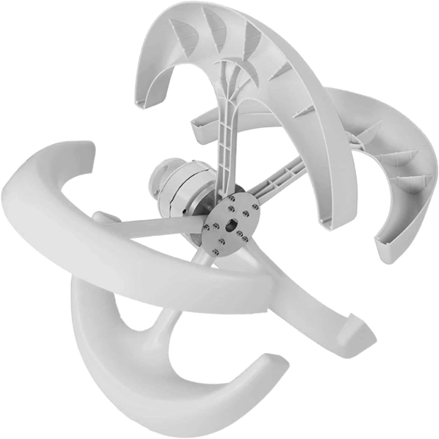 Wind Turbine Generator, 12V 24V 600W 5 Blade Vertical Axis Wind Turbine Generator, Adjustable Speed ​​Wind Turbine for Home, Marine, White