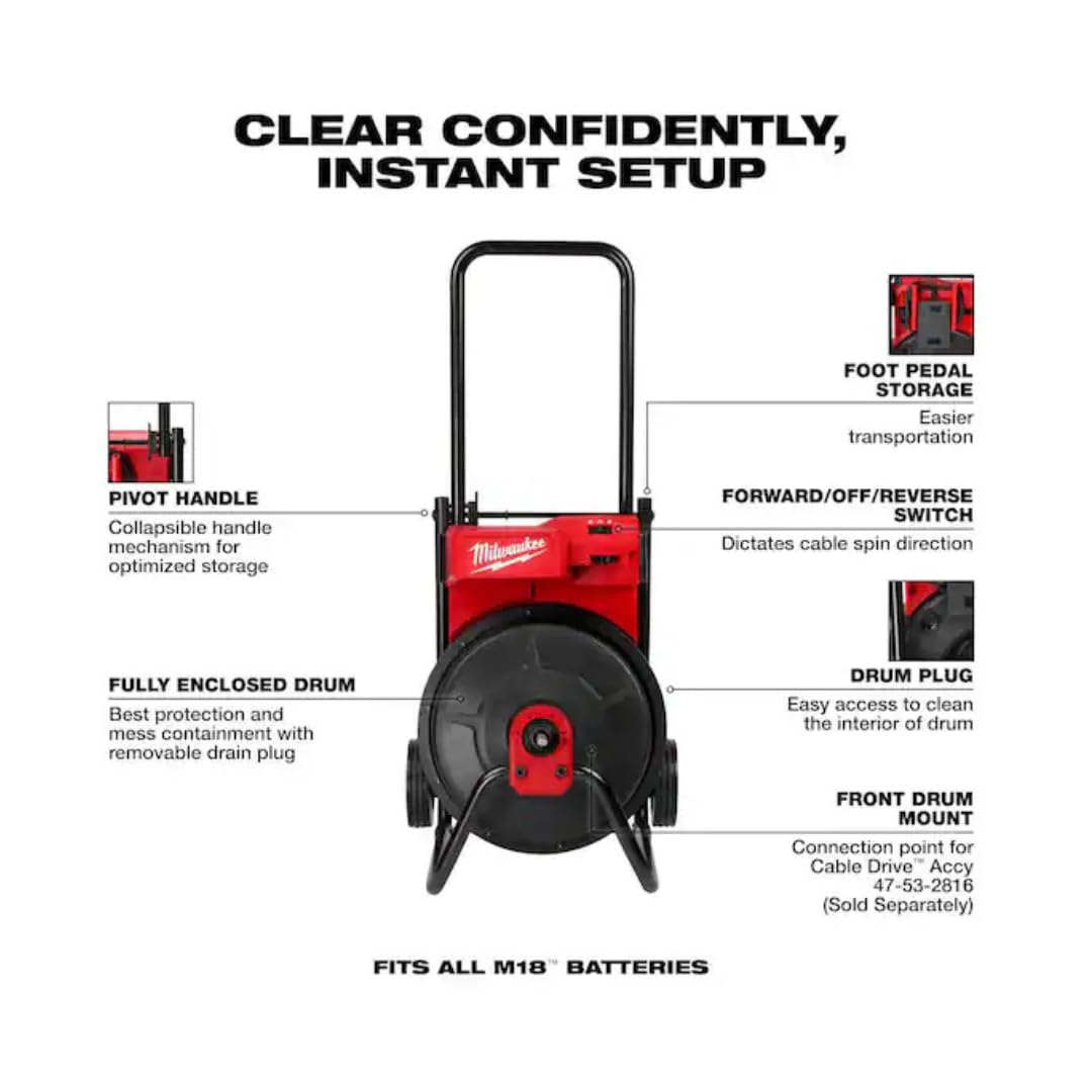 MILWAUKEE 2817A-21 M18 Drum Machine with 3/8