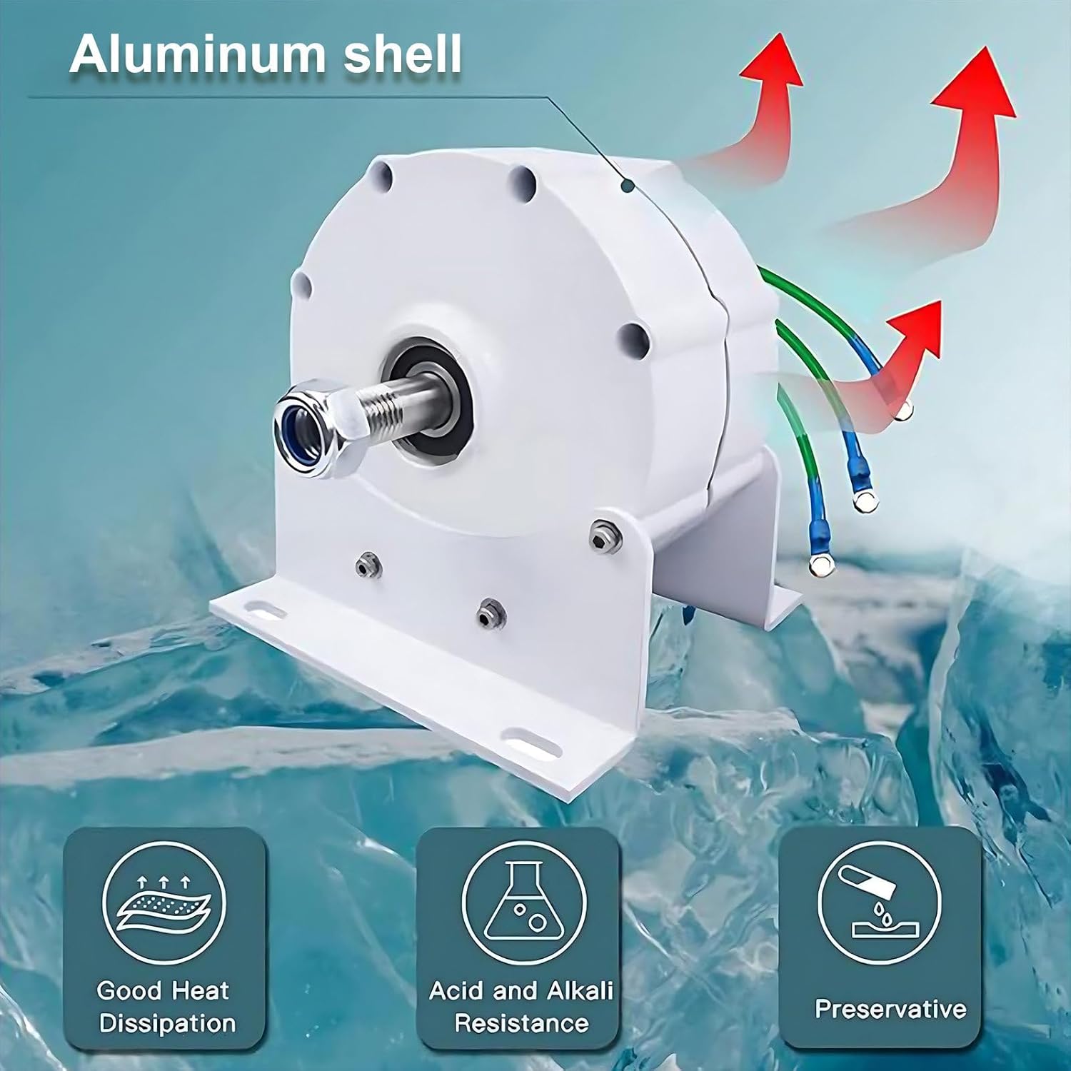 Gearless Permanent Magnet Generator, Low RPM 600R/Min 8000W Small Permanent Magnet Generator Ac Alternator with Controller Gearless Alternators for Wind Water Turbine 24V