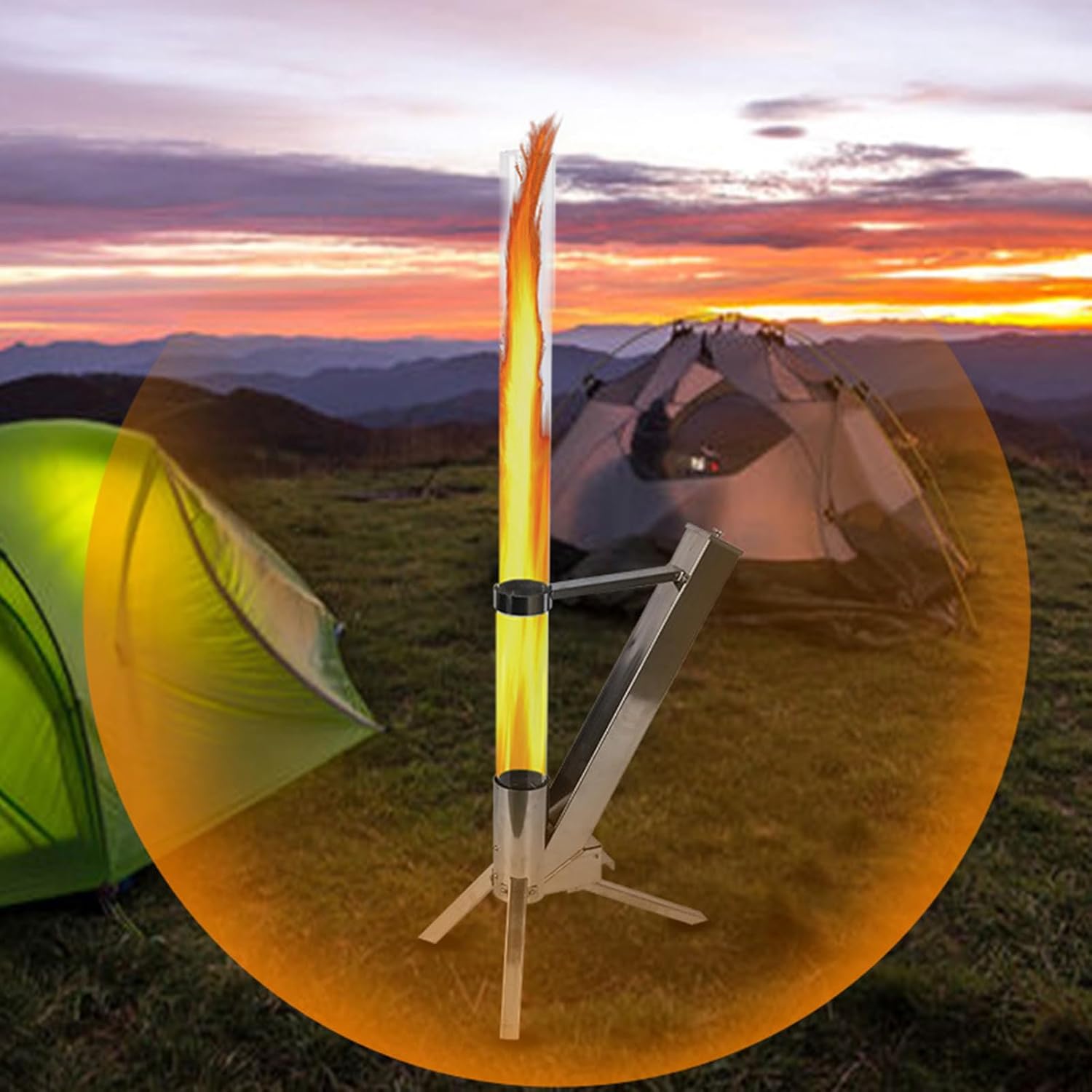 Fire Pit Outdoor Backyard Fire Pit for Outside Outdoor Fireplace for Patio Outdoor Wood Fire Pit for Outdoor Camping Party (Quartz Tube)