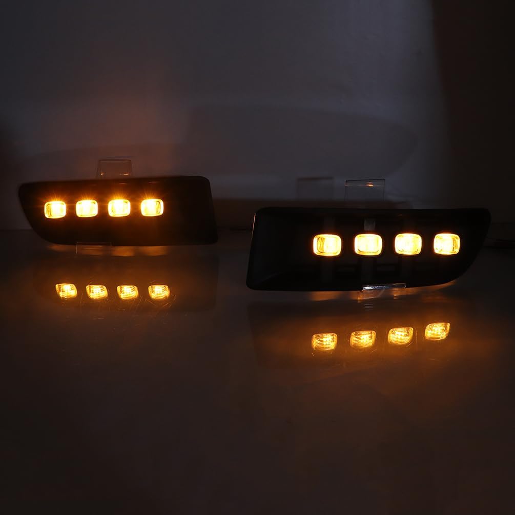 LED Fog Lights DRL Fit for 2003-2009 Toyota Land cruiser Prado 120 with Amber Sequential Turn Signal Driving Lights Front Bumper Daylight HeadLights Fog Lamp Accessories