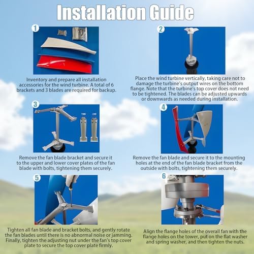 100W Vertical Wind Turbine Generator, 3-Blade Helix Maglev Design, 12V/24V Windmill with Controller for Boats, Cabins, Mobile Homes, Gazebos - Efficient Renewable Energy Solution