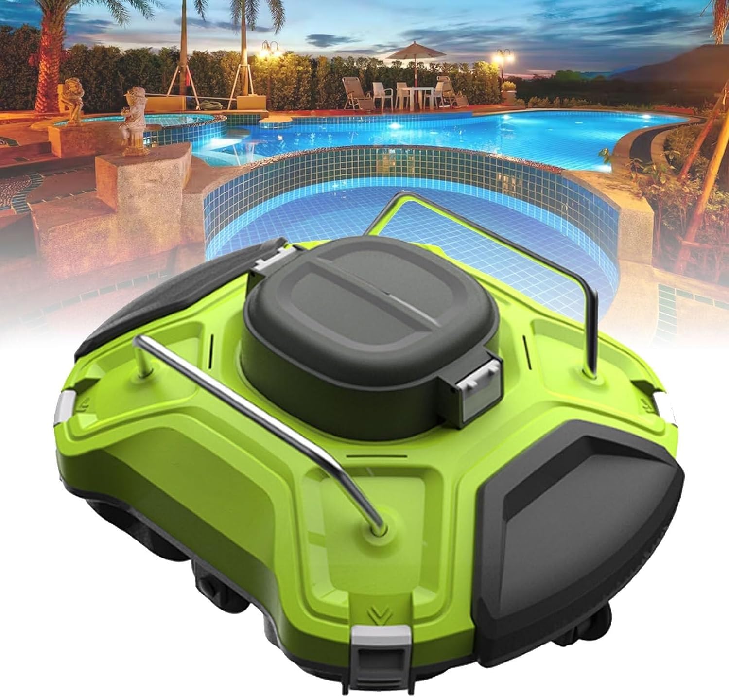 Intelligent Pool Cleaners, Wall Climbing Pool Cleaning Cordless Robot Fully Automatic Pool Vacuum Cleaner with Ultra-Fine Filters and Dual-Drive Motors