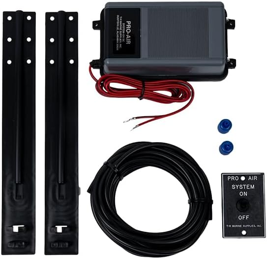 T-H Marine Pro-Air Livewell Oxygen Bubbler System – Dual Outlet 12V DC Aerator Pump Kit With Air Stones, Switch Panel And 20 ft Tubing For Boat Livewells Up To 30 Gallons
