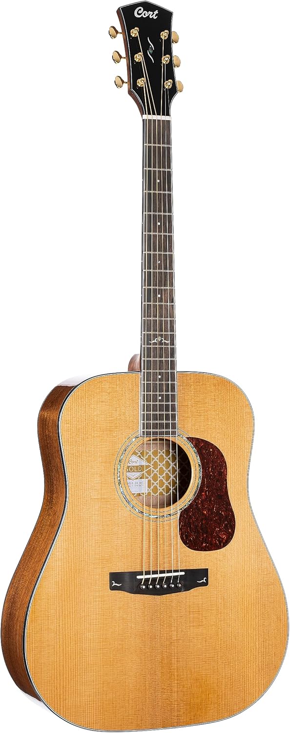 Cort 6 String Acoustic-Electric Guitar, Right, Natural, Full (GOLDD6-A-U)