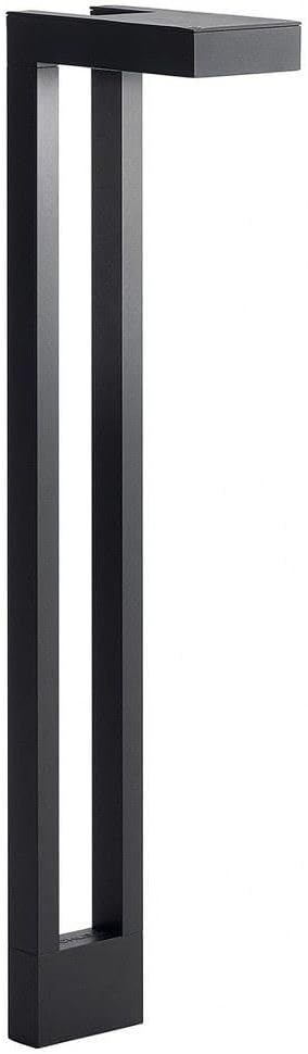 Contemporary 1-Light Two Arm Path Light in Te Tured Architectural Bronze with Satin Etched Glass 6 inches W 22 inches H-Te Tured Black Finish Contemporary Landscape 12V Path & Spread 147-Bel-2896778