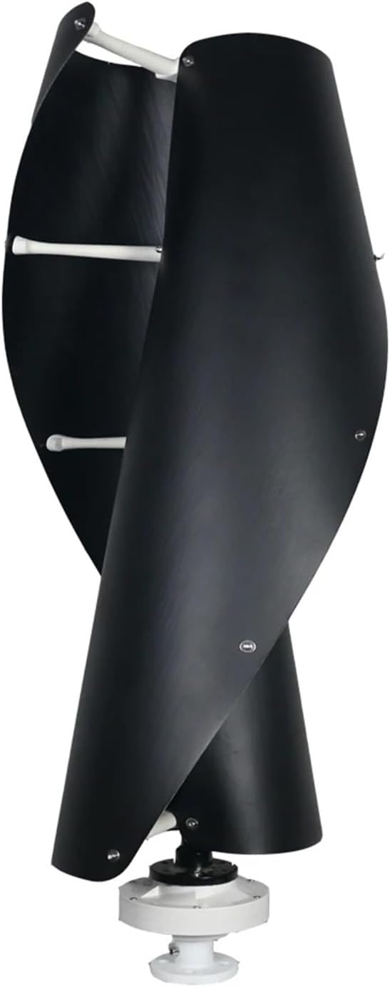 Vertical Wind Turbine Generator 3kw 4kw 6kw Vertical Axis Permanent Wind Turbine 12v 24v 48v with MPPT Control Low Starting Speed for Home(White,12V_5000W)