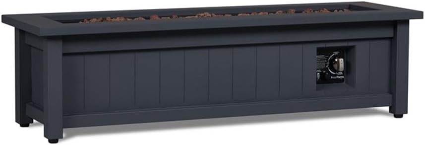 Real Flame Ortun Rectangle Propane Fire Table in Gray