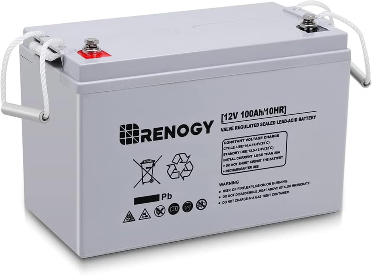Renogy Rover 40 Amp 12V/24V DC Input MPPT Solar Charge Controller Auto Parameter & Deep Cycle AGM 12 Volt 100Ah Battery, 3% Self-Discharge Rate, 1100A Max Discharge Current