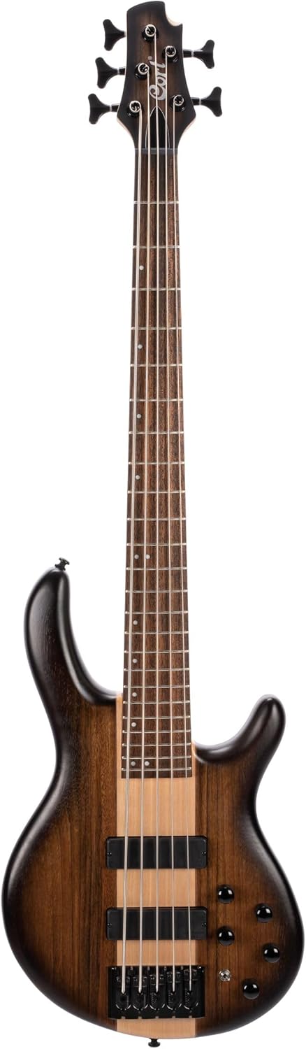 Cort C5PLUSOVMHABB Artisan Series C5 Plus OVMH 5 String Bass Guitar, Antique Brown Burst