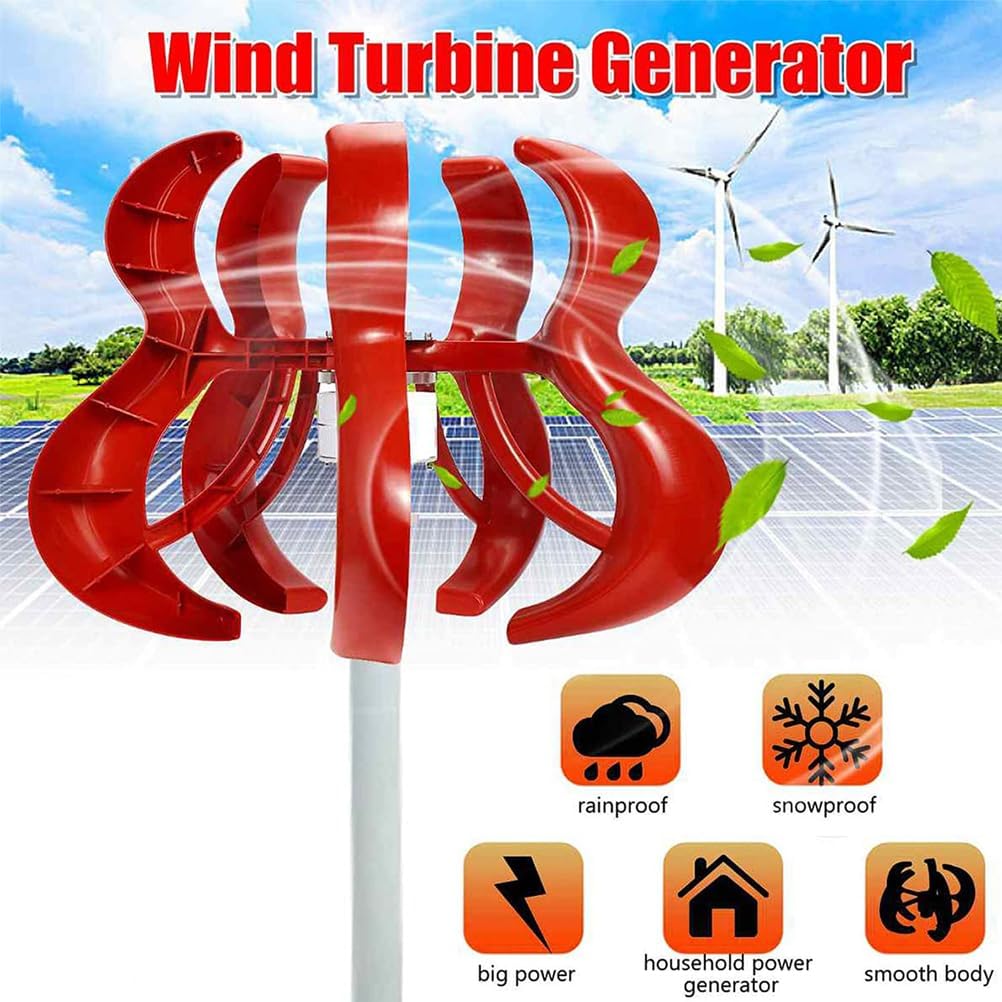 10000W Vertical Axis Wind Turbine, 5 Blades Free Energy Windmill Generator, 12V 24V 48V Wind Power Generator with Charge Controller