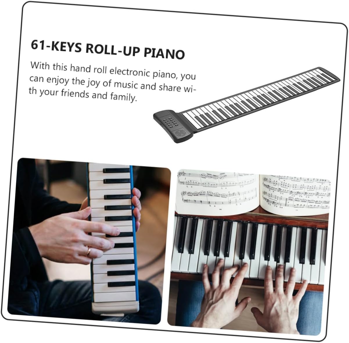 Portable Keys Roll-up Piano Electronic Keyboard High-fidelity Sound for Travel Boys and Girls and Beginners Easy to Carry and Store