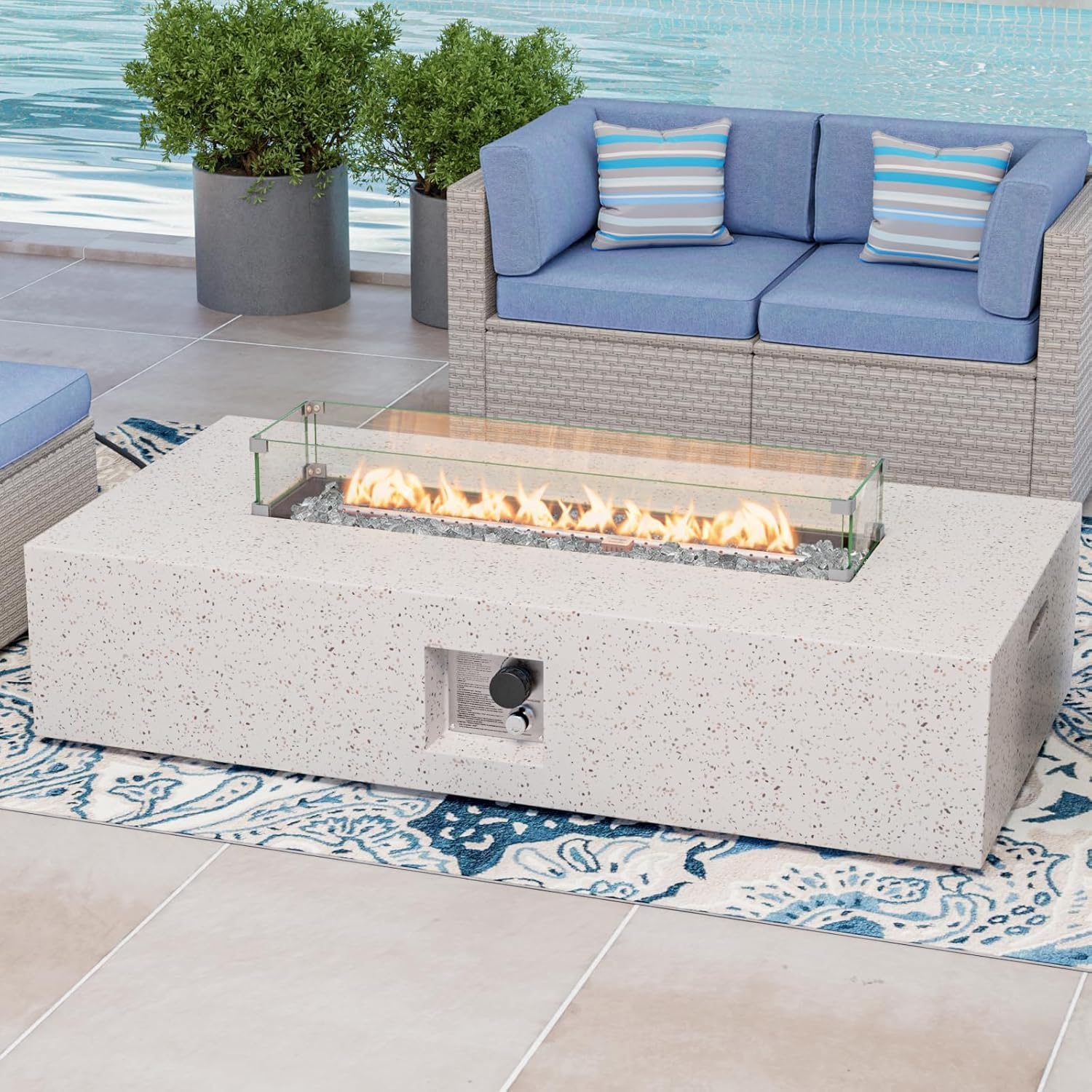COSIEST Outdoor Propane Fire Pit Table, 56
