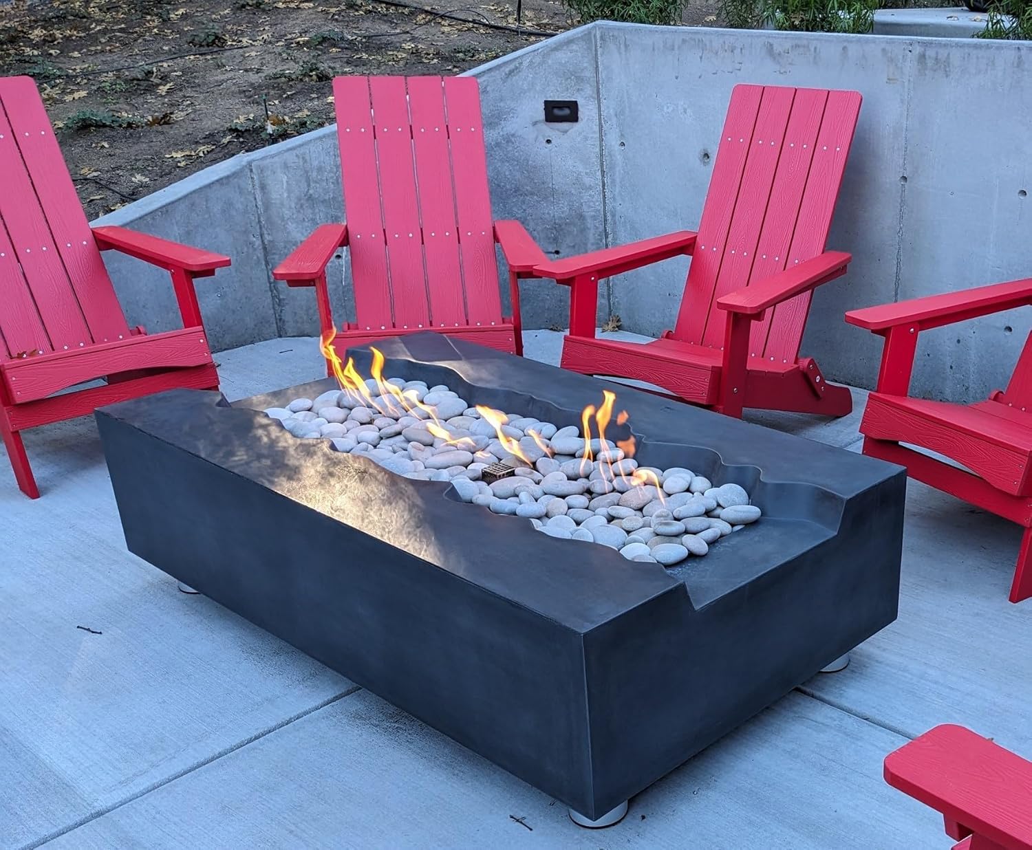 Arroyo Outdoor Fire Pit with Timer (Charcoal Gray, Natural Gas)