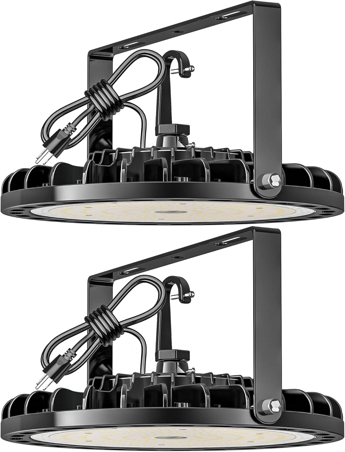 200W UFO LED High Bay Light 2PCS, 28000 LM with US Plug 5ft Cable, 5000K, Commercial Industrial Warehouse Shop Factory Barn Garage Area Lighting Fixture, Non-Dim