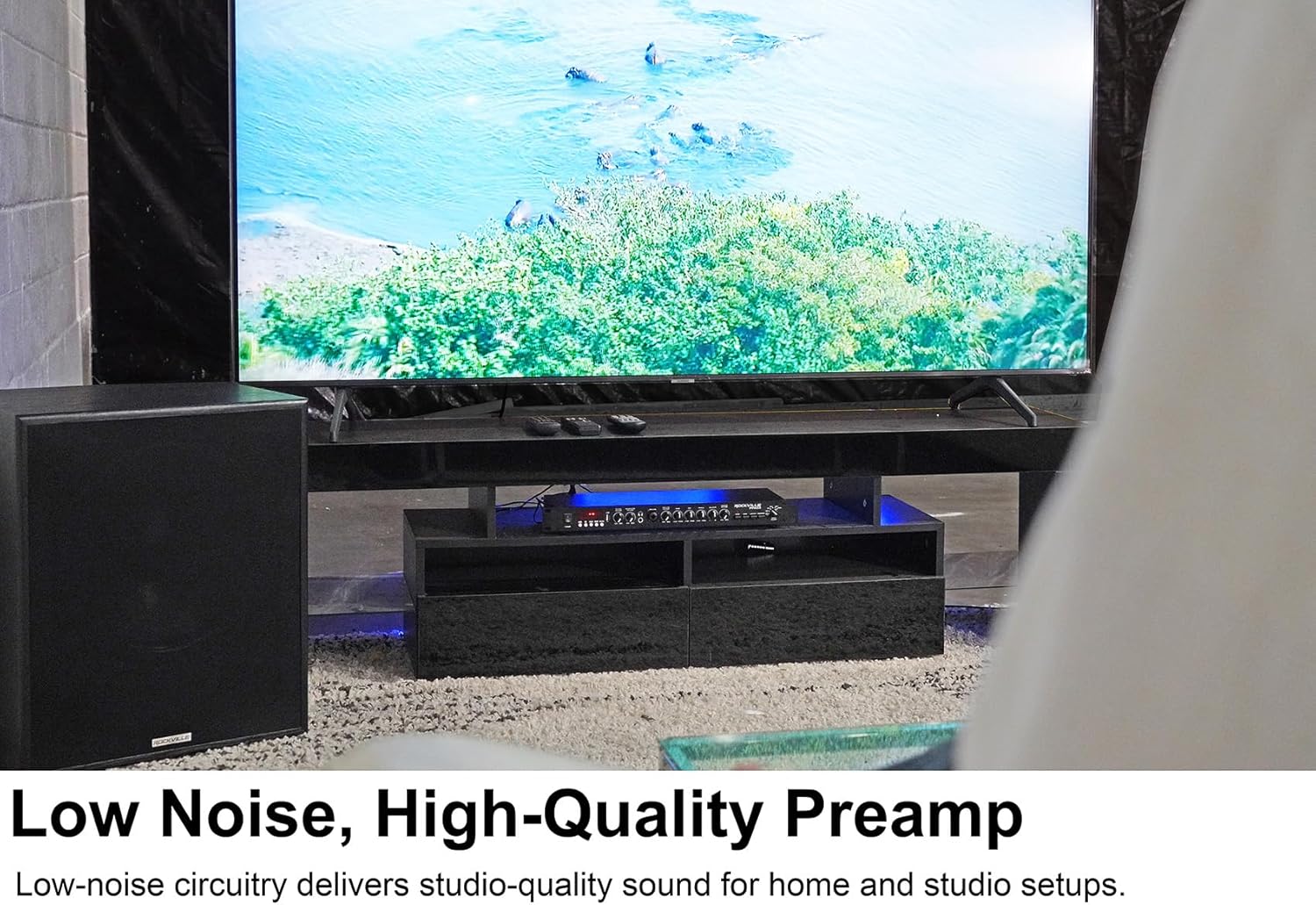 Rockville Bundle: Rockville PPA53 Preamp Pro 1U Pre-Amplifier w/Bluetooth/USB/Computer Interface Bundle with Rockville PRO-M50 Studio Headphones w/Detachable Coil Cable (2 Items)