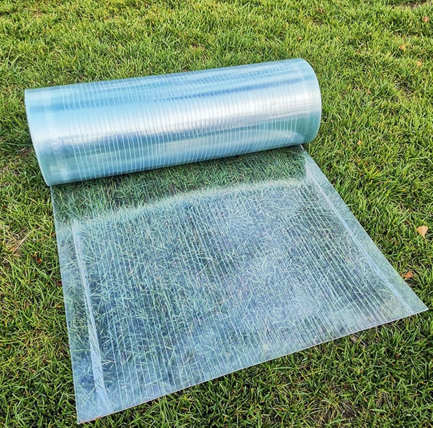 Transparent Flame Retardant Fiberglass Plate, Uv Protection Rainproof Roof Cover, 0.8mm Sunroom Daylighting Plate, for Factory, Greenhouse, Terrace, Garden, Corridor, Sturdy and Stable(WxL:0.5x15m)