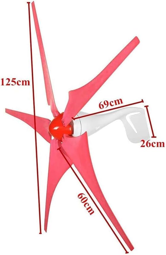 5000W Wind Generator 5 Blade Generator 12/24V Household Street Lamp + Rechargeable Horizontal Wind Generator