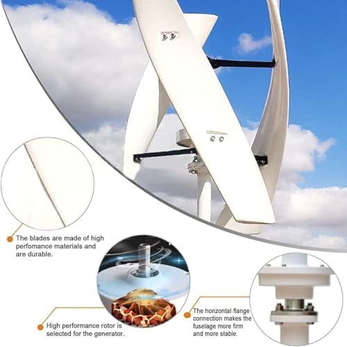 5000W Vertical Wind Turbine Generator Kit - 3 Blades, High-Efficiency Permanent Magnet Design, 220V Renewable Energy System, Eco-Friendly Wind Power for Sustainable Home Living
