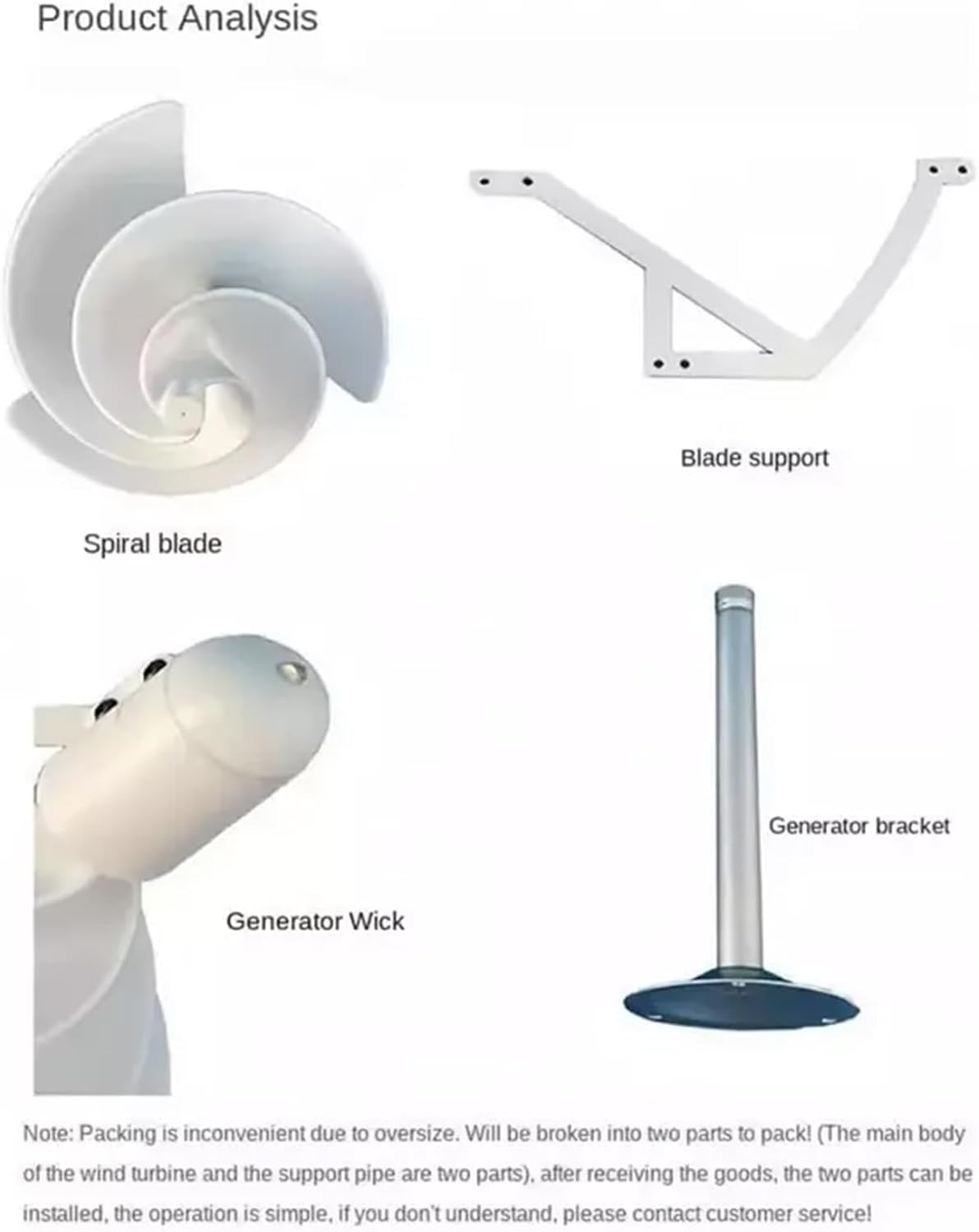 10W Micro Spiral Wind Turbine Generator - High-Efficiency PMG, DIY Breeze-Start Model with LED Light for Renewable Energy Projects (1 Piece)