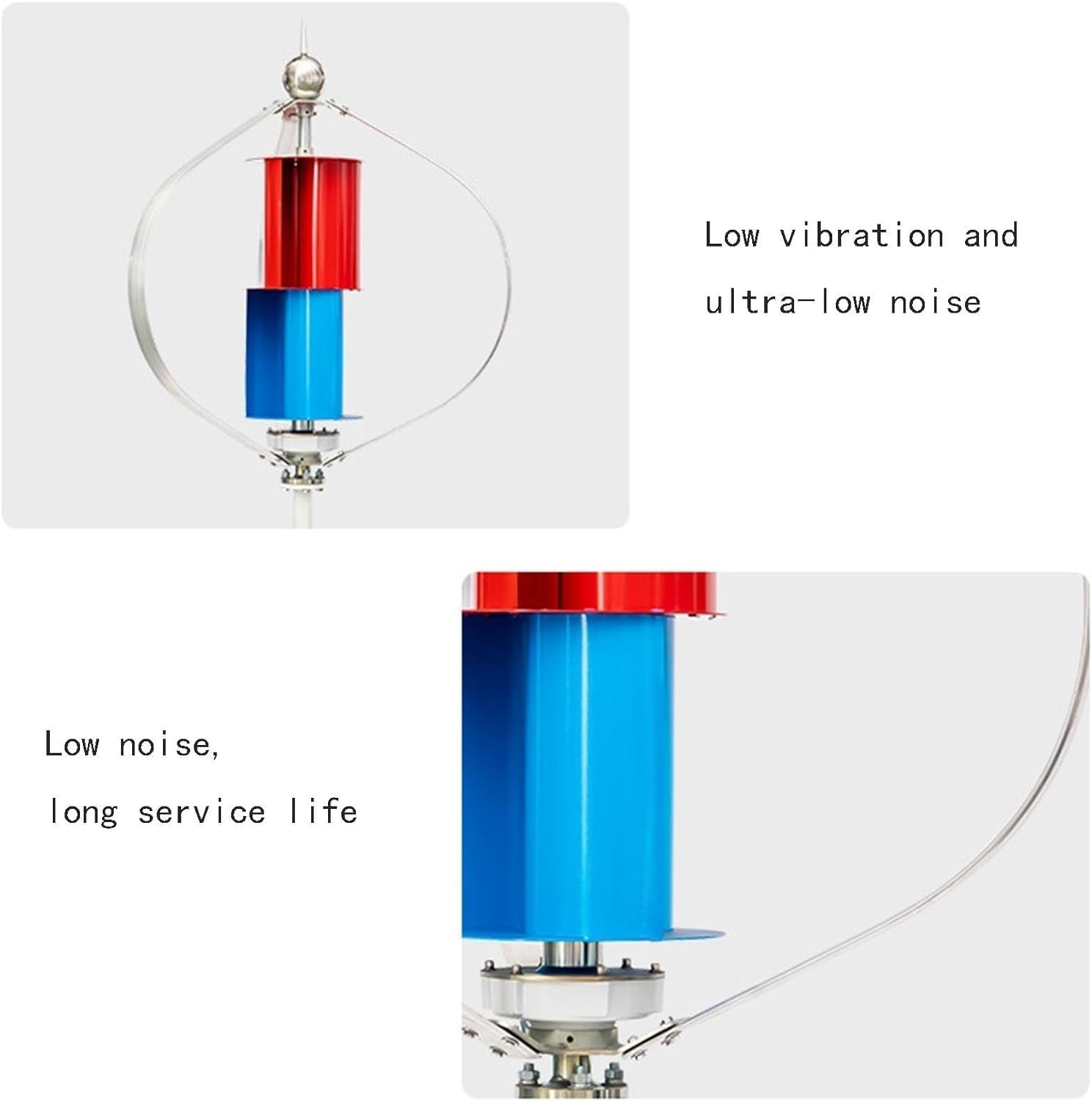 CHRISK 9000W Vertical Axis Wind Turbine Generator Rare Earth Magnetic Levitation Wind Turbine High Power Vertical Axis Breeze Start for Home