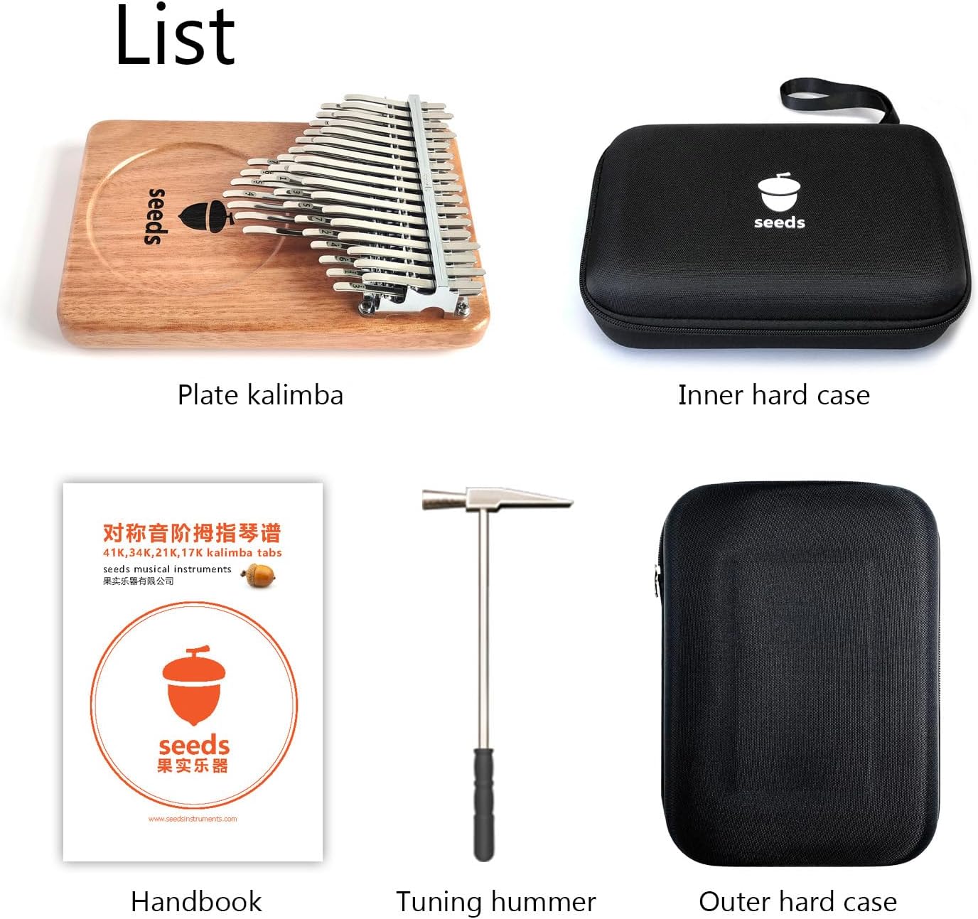Seeds Kalimba Thumb Piano 41 Keys Chromatic C-Tuned Thumb Piano Okoume wood Flat Board ultra-lightweight Portable Mbira Finger Piano(LATEST VERSION)