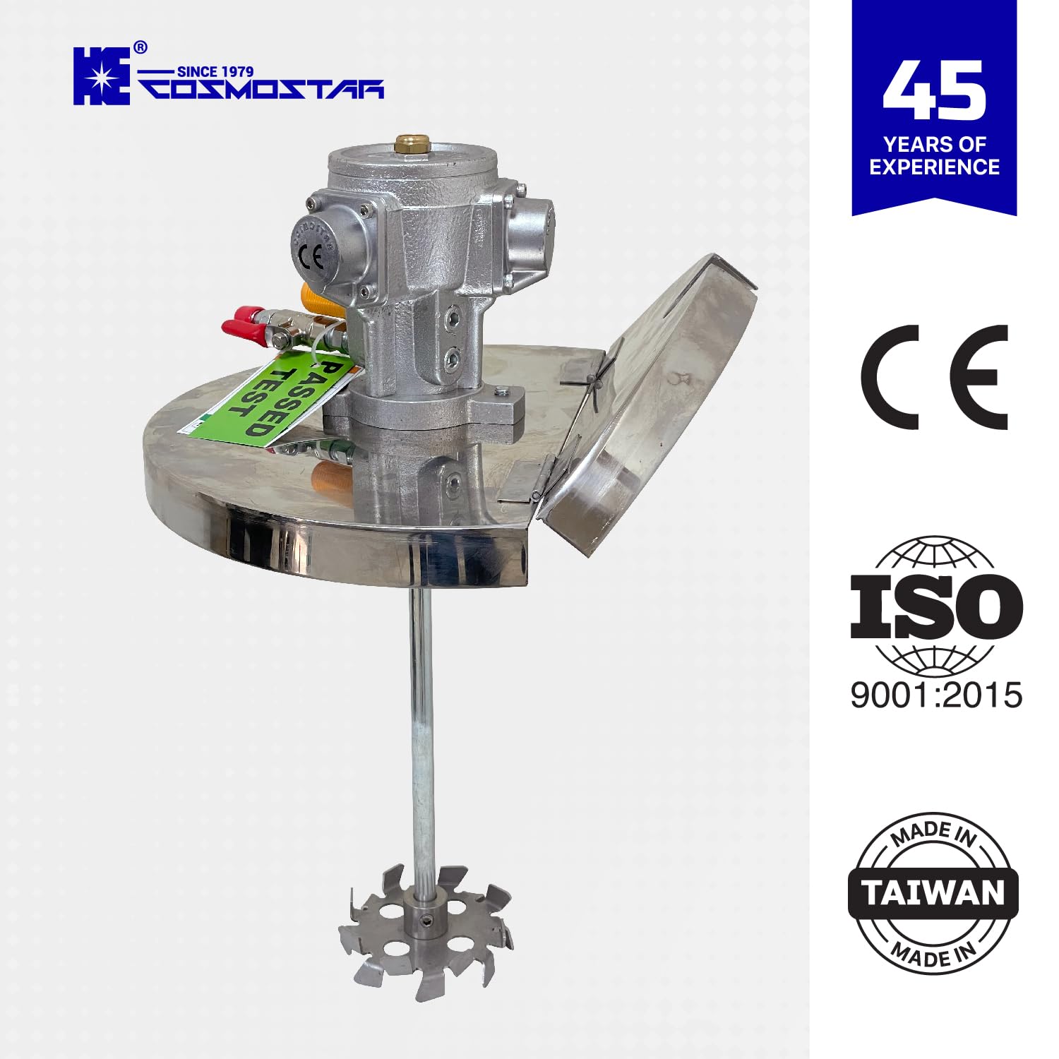 COSMOSTAR 5 Gallon Pneumatic Pail Agitator Paint Mixer | Drum Mixer | Pneumatic Bracket Mixer, Paint Stirring Machine Bracket Air Agitator Paint Mix Tool, Paint Agitator, Paint Mixing Machine