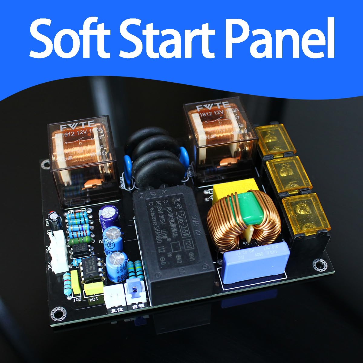 Integrated Soft-Start EMI Power Filter Module for Power Amplifiers (Finished Board)