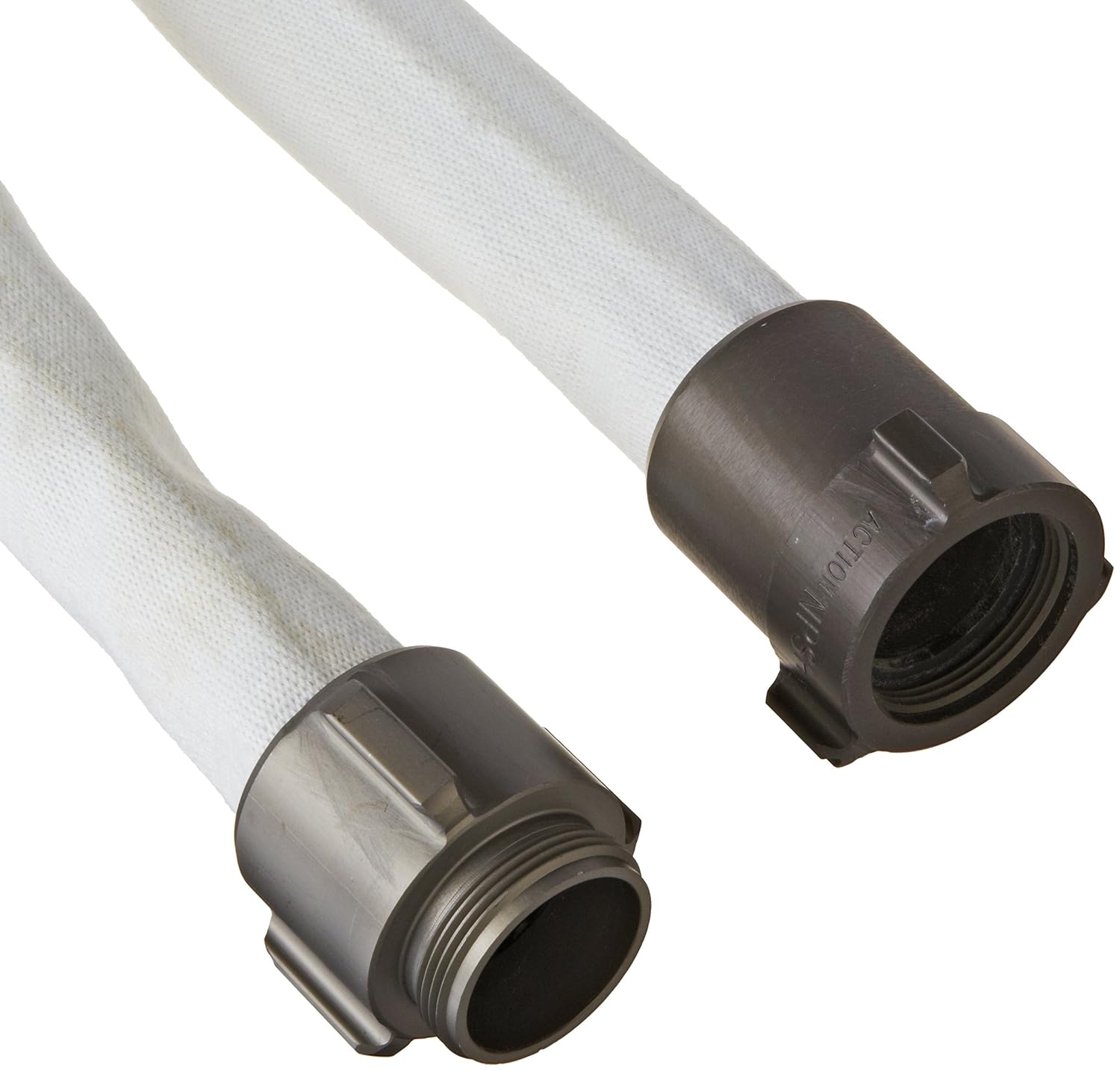 Dixon Valve A515-50RAS Polyester 500# Single Jacket Fire Hose with Aluminum Rocker Lug, NPSH Female x NPSH Male, 225 psi Pressure, 50' Length, 1-1/2