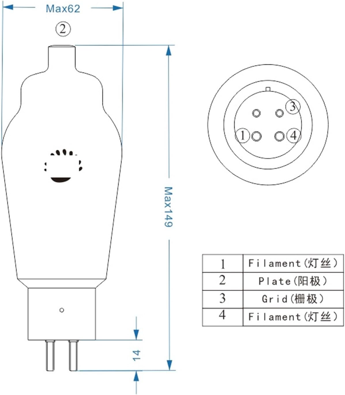 811A Tube Compatible with FU-811/SV811-3, high Stability Amplifier(4pcs)