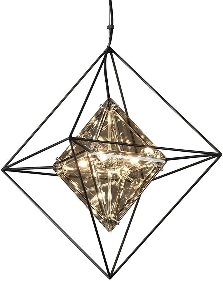 Troy Lighting F5325 Epic - Four Light Small Pendant, Forged Iron Finish with Plated Topaz Glass, 25.25