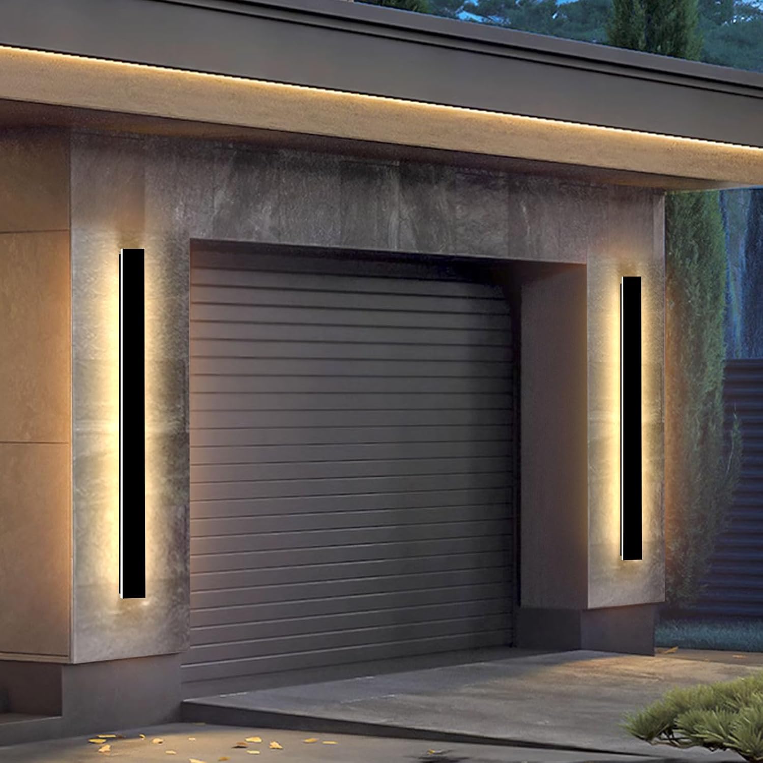 47 Inch Modern Outdoor Wall Lights Long Exterior Wall Light Sconce Outside Porch Wall Light 3000K IP65 Waterproof Exterior Light Fixtures Wall Mount for House Garage