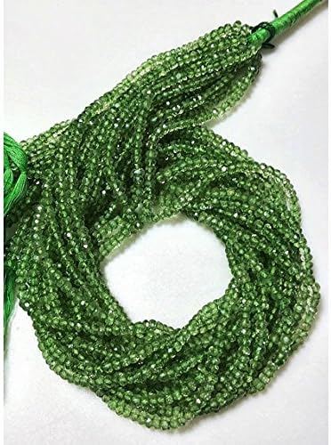 13 inch natural beads strand of 4mm faceted rondelle emerald quartz gemstone beads for DIY jewelry - necklace, bracelet, earring, ring.