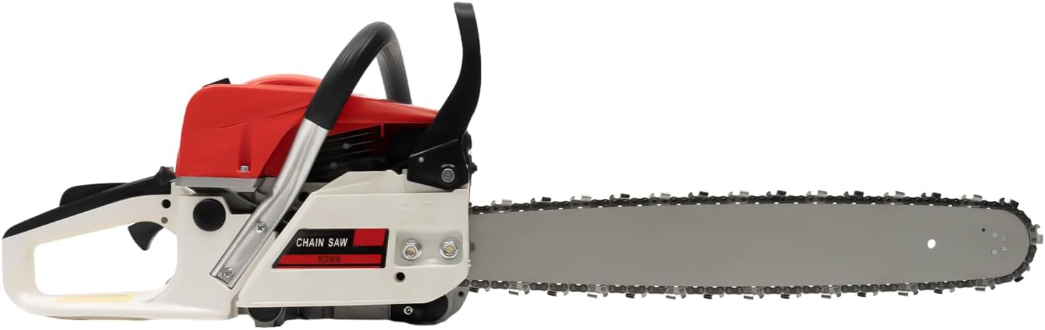 Gas Powered Chainsaw, 52-cc 2.7-HP, 2-Cycle Gasoline Powered Chain Saws 20 Inches Handheld Cordless Petrol Chainsaws for Wood Cutting, Light Felling and Limbing